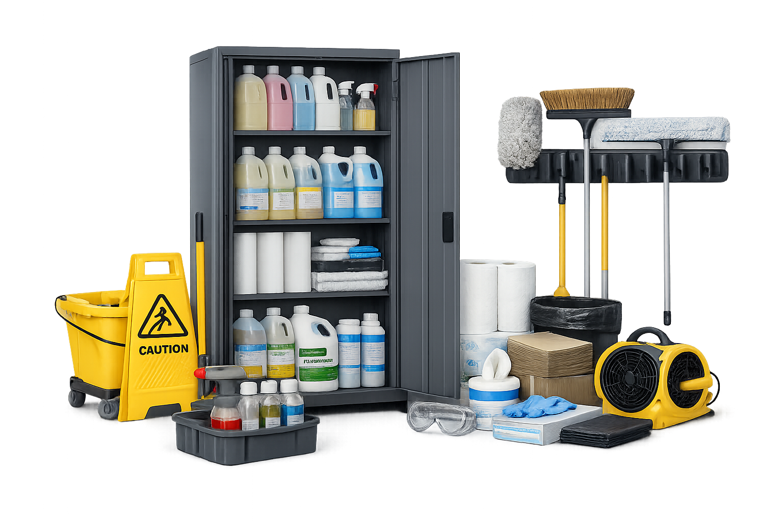 Janitorial closet organization and replenishment planning